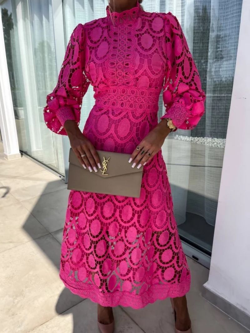 Damska Suknia Wieczorowa Midi z Wyrafinowanym Krojem i Lekkiego Materiału 4