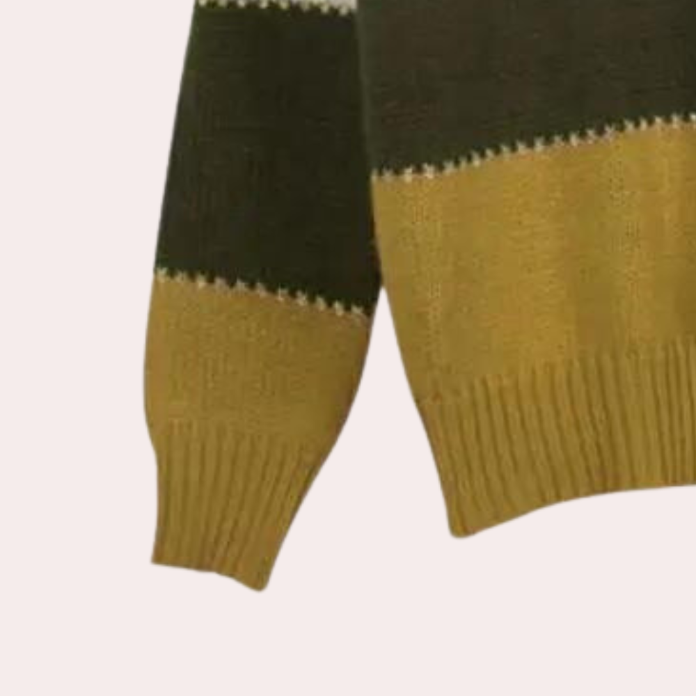 Damski Sweter z Dzianiny w Paski i Wygodnym Kroju 4