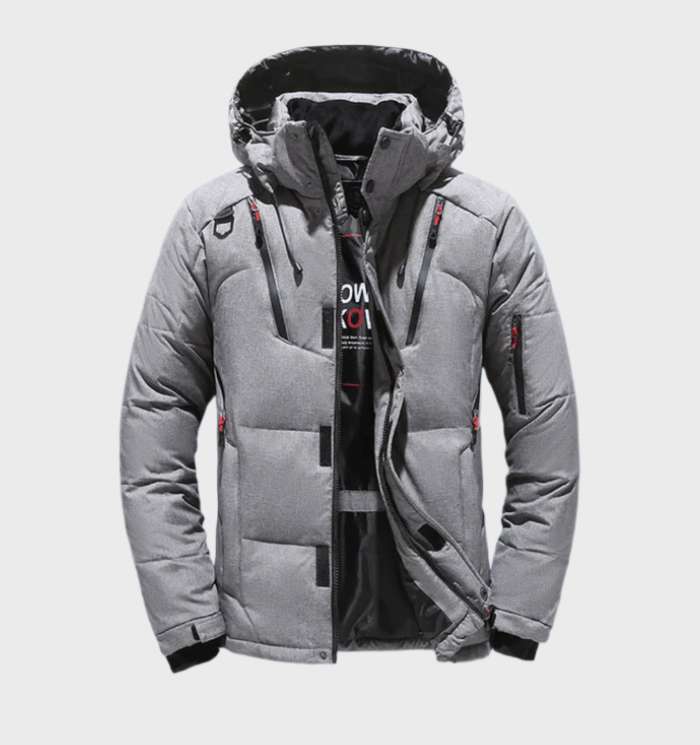 Męska Parka Zimowa z Kapturem i Polarową Podszewką 3